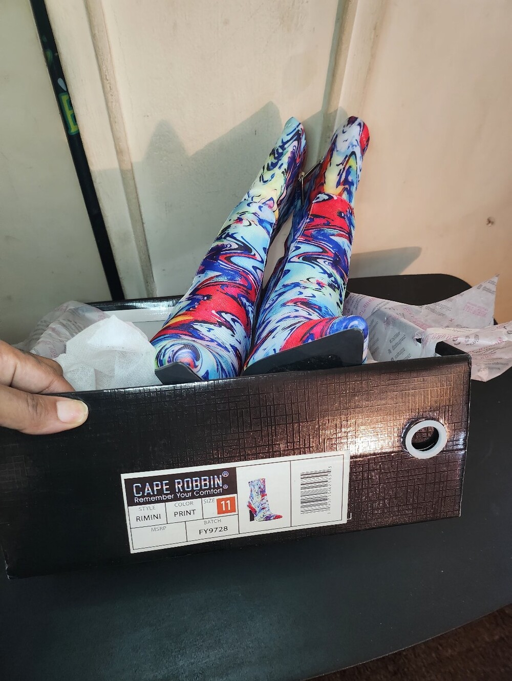 Colorwave Pointed Toe Ankle Boots - Multicolor - Picture 13 of 13